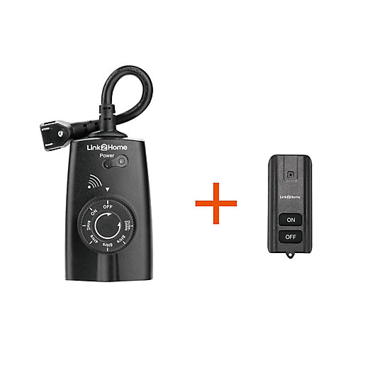 Alternate image 1 for Link2Home Outdoor Wireless Remote Control Outlet Light Switch in Black