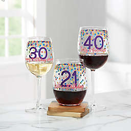 Confetti Cheers Personalized Birthday Wine Glass Collection