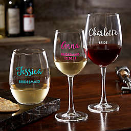 Personalized My Bridal Party Red Wine Glass