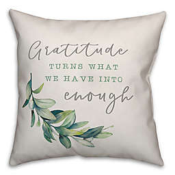 Designs Direct Gratitude is Enough Square Throw Pillow in Green