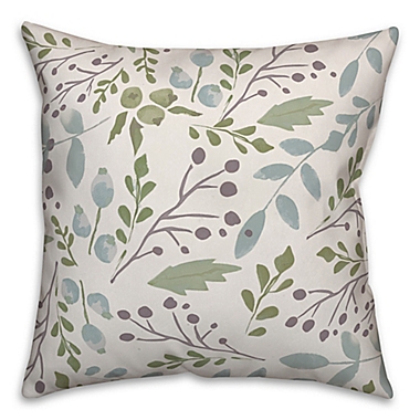 Designs Direct Simple Cool Botanicals Square Throw Pillow in Green. View a larger version of this product image.