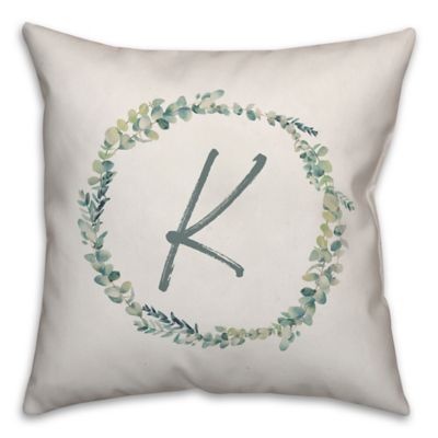 16x16 Grass Leaves Monogram Letters Gifts Monogram Letter V Initial Grass Leaves Nature Decoration Throw Pillow Multicolor