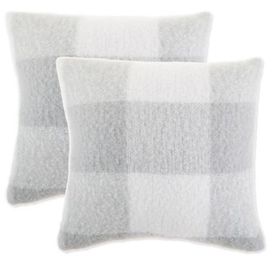 Bee &amp; Willow&trade; Brushed Buffalo Throw Pillows in Grey (Set of 2)