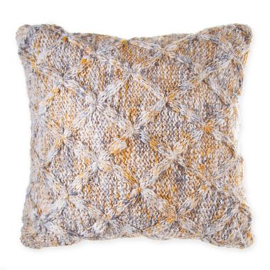 Bee &amp; Willow&trade; Spacedye Knit Throw Pillow in Beige/Gold. View a larger version of this product image.