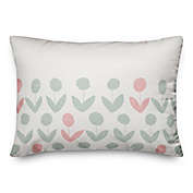 Designs Direct Modern Floral Oblong Throw Pillow in Green/Pink