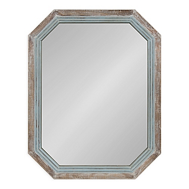 Kate and Laurel Palmer 28-Inch x 36-Inch Octagon Wall Mirror in Blue. View a larger version of this product image.