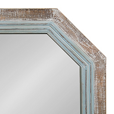 Kate and Laurel Palmer 28-Inch x 36-Inch Octagon Wall Mirror in Blue. View a larger version of this product image.