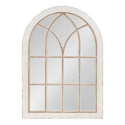Kate and Laurel™ Nikoletta Arch Windowpane 31-Inch x 43.5-Inch Wall Mirror in White