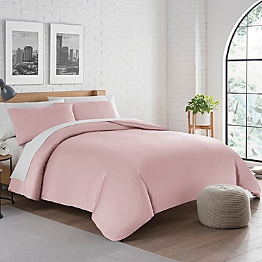 Pure Beech&reg; Jersey Knit Modal 3-Piece King Duvet Cover Set in Rose. View a larger version of this product image.