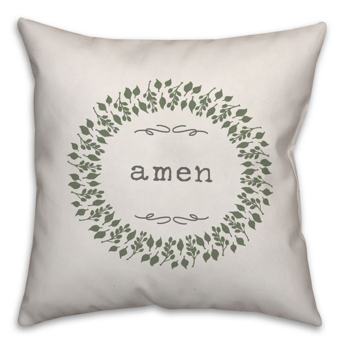 Designs Direct "Amen" Square Throw Pillow in Green Bed Bath & Beyond