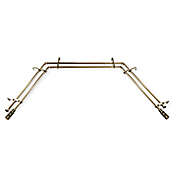 Rod Desyne Whirl 38 to 72-Inch 3-Sided Double Bay Window Drapery Rod in Antique Brass