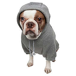 Pet Life® Fashion Plush Medium Cotton Pet Hoodie in Grey
