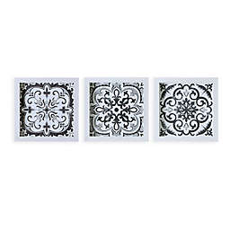 Madison Park Abstract Tiles 14-Inch x 14-Inch Shadow Box Art in Black/White (Set of 3)
