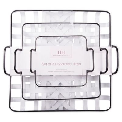 Home Essentials &amp; Beyond 17.5-Inch x 19-Inch Enamel Baskets Wall Art (Set of 3)