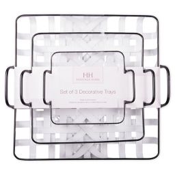 Home Essentials & Beyond 17.5-Inch x 19-Inch Enamel Baskets Wall Art (Set of 3)