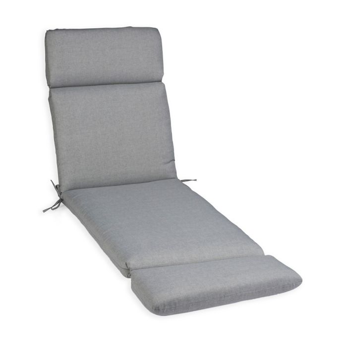 Flannel Texture Outdoor Chaise Lounge Cushion in Grey ...