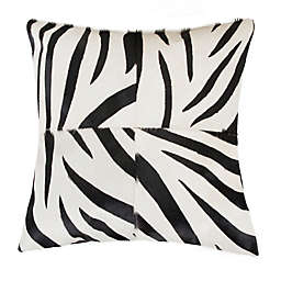 Torino Quatro 18-Inch Square Zebra Print Throw Pillow in Black/White