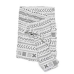 Loulou Lollipop White Mudcloth Swaddle Blanket