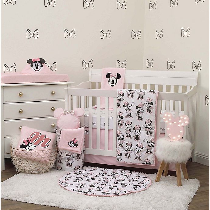 Piece Crib Bedding Set In Pink, Minnie Bedding Set