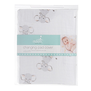 aden + anais&trade; essentials Safari Babes Elephant Changing Pad Cover in Grey. View a larger version of this product image.