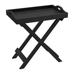 Lavish Home Folding End Table with Removable Tray