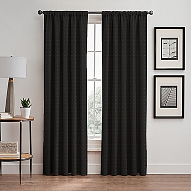 Diamond 95-Inch Rod Pocket/Back Tab Window Curtain Panel in Charcoal (Single). View a larger version of this product image.
