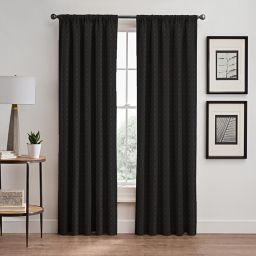 Diamond 84-Inch Rod Pocket/Back Tab Window Curtain Panel in Charcoal (Single)