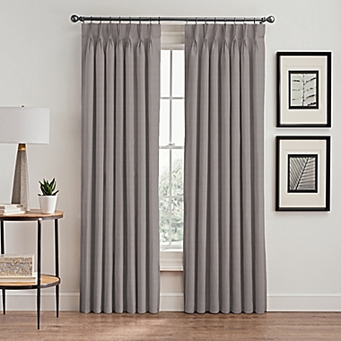 Vertical Pleat 108-Inch Pinch Pleat Room-Darkening Window Curtain Panel in Platinum. View a larger version of this product image.