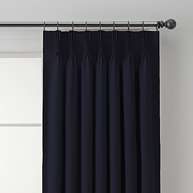 Vertical Pleat 63-Inch Pinch Pleat Room-Darkening Window Curtain Panel in Navy (Single). View a larger version of this product image.