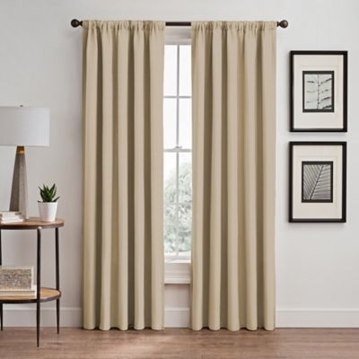 Vertical Pleat 108-Inch Rod Pocket/Back Tab Room-Darkening Curtain Panel in Linen (Single)