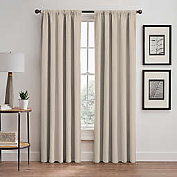 Vertical Pleat 63-Inch Rod Pocket/Back Tab Room-Darkening Curtain Panel in Pearl (Single)