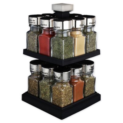 Jar 2-Tier Square Carousel Spice Rack 
