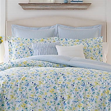 Laura Ashley&reg; Nora King Comforter Bonus Set in Sun Blue. View a larger version of this product image.