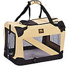 Alternate image 3 for Folding Zippered 360-Degree Vista View Medium Pet Crate in Khaki