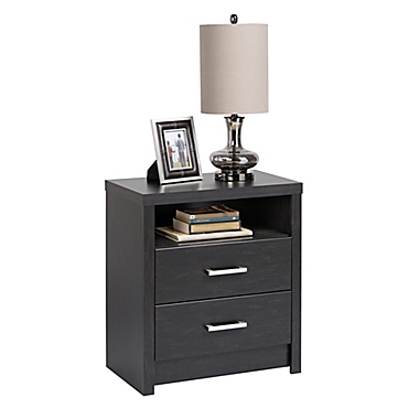 Prepac&trade; District Tall 2-Drawer Nightstand in Washed Black. View a larger version of this product image.
