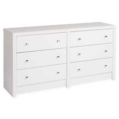 Prepac Calla 6-Drawer Double Dresser in White