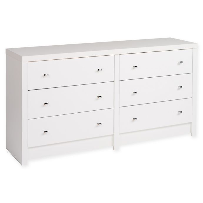 Prepac Calla 6 Drawer Double Dresser In White Bed Bath And