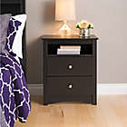 Alternate image 1 for Prepac&trade; Sonoma 2-Drawer Nightstand with Open Shelf in Black