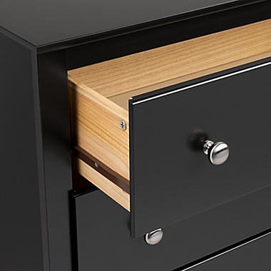 Prepac&trade; Sonoma 2-Drawer Nightstand with Open Shelf in Black. View a larger version of this product image.