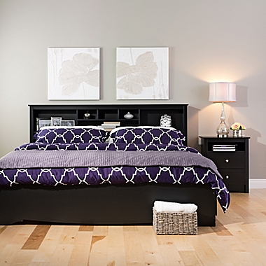 Prepac&trade; Sonoma 2-Drawer Nightstand with Open Shelf in Black. View a larger version of this product image.