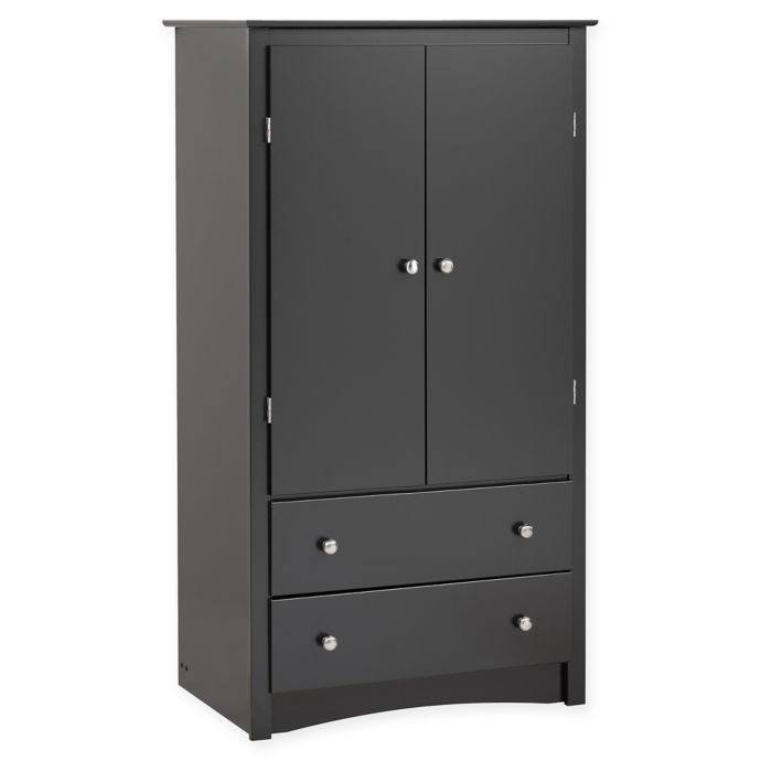 Prepac Sonoma 2-Door Armoire in Black | Bed Bath and Beyond Canada