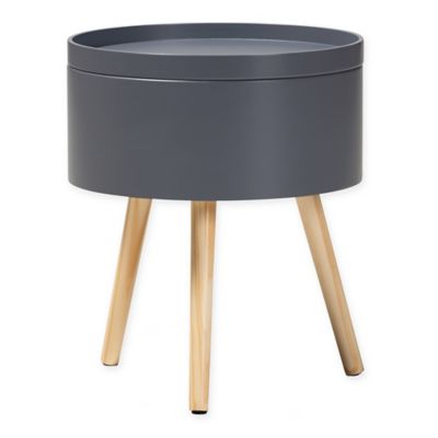 Baxton Studiobaxton Studio 15 Inch Round Shari Nightstand Grey Dailymail