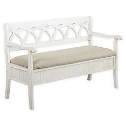 HARVEST SQUARE  Dudley Road Storage Bench in White
