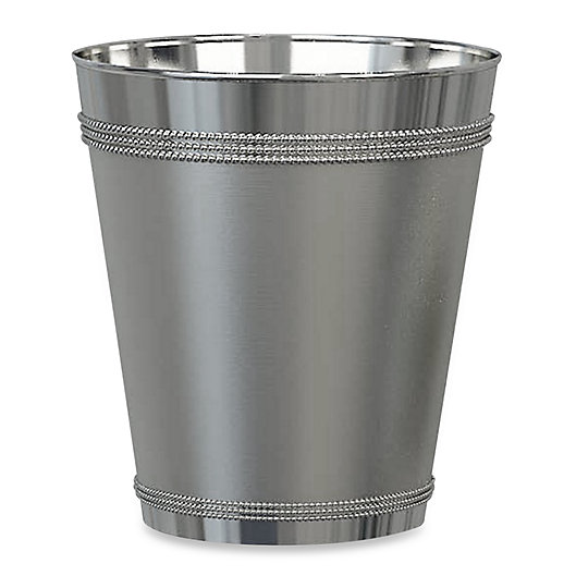 Alternate image 1 for Beaded Metal Wastebasket in Stainless Steel