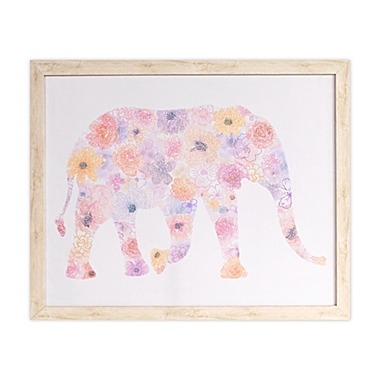 Marmalade&trade; Flower Pattern Elephant 16-Inch x 20-Inch Framed Canvas Wall Art. View a larger version of this product image.