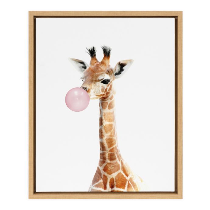 Marmalade™ Bubble Gum Giraffe 16-Inch x 20-Inch Framed Canvas Wall Art ...
