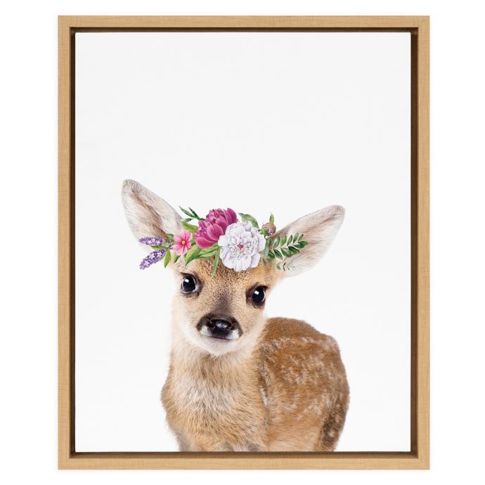 Marmalade™ Flower Crown Fawn 16-Inch x 20-Inch Framed Canvas Wall Art ...