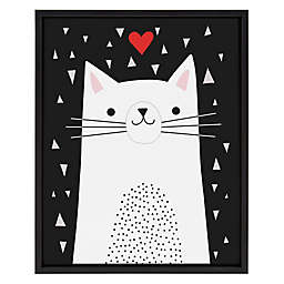 Marmalade™ Illustrated Cat 16-Inch x 20-Inch Framed Canvas Wall Art in Black
