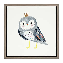 Marmalade™ Crowned Critter Owl II 16-Inch x 16-Inch Framed Canvas Wall Art in Grey Wash
