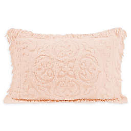 Medallion Chenille Standard Pillow Sham in Blush